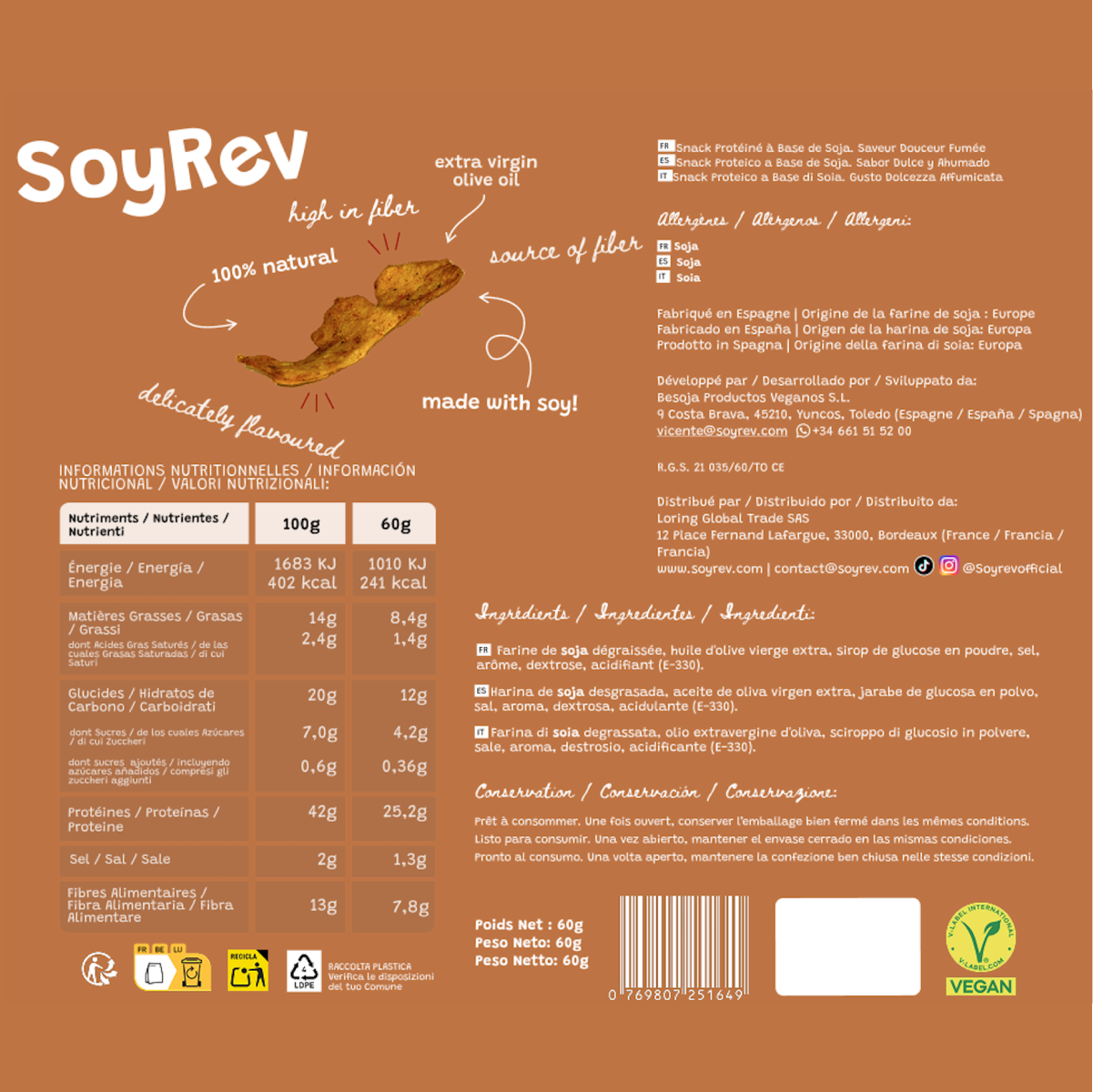 Pack 4 Saveurs - SoyRev - 42g de Protéines | Faible en glucides et lipides