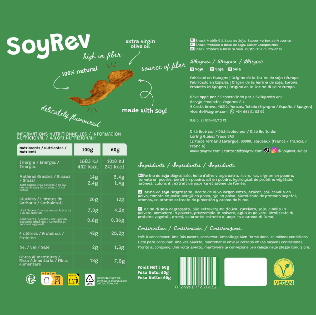 Pack 4 Saveurs - SoyRev - 42g de Protéines | Faible en glucides et lipides