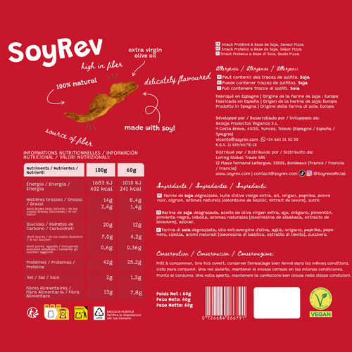 Pack 4 Saveurs - SoyRev - 42g de Protéines | Faible en glucides et lipides